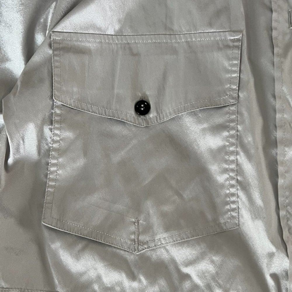 Yves Saint Laurent metallic silver spring jacket size 40 US M - Picture 3 of 5